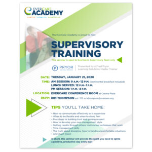 EverCare Academy training flyer